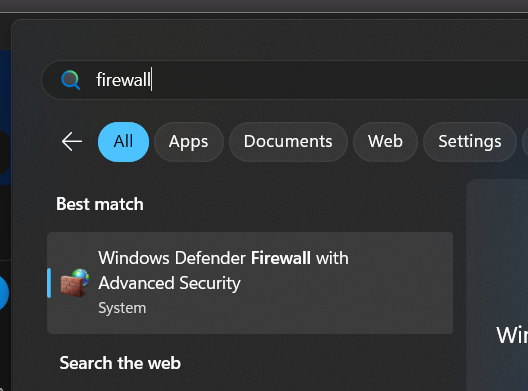 Open Firewall